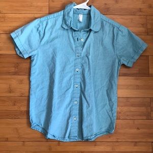 American Apparel | blue button up short sleeve